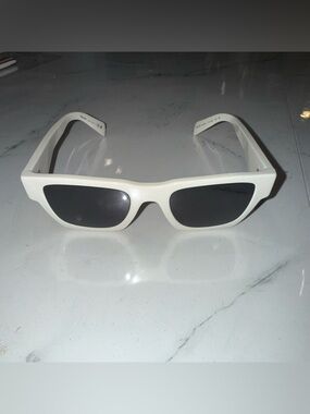 Prada White Rectangular Sunglasses